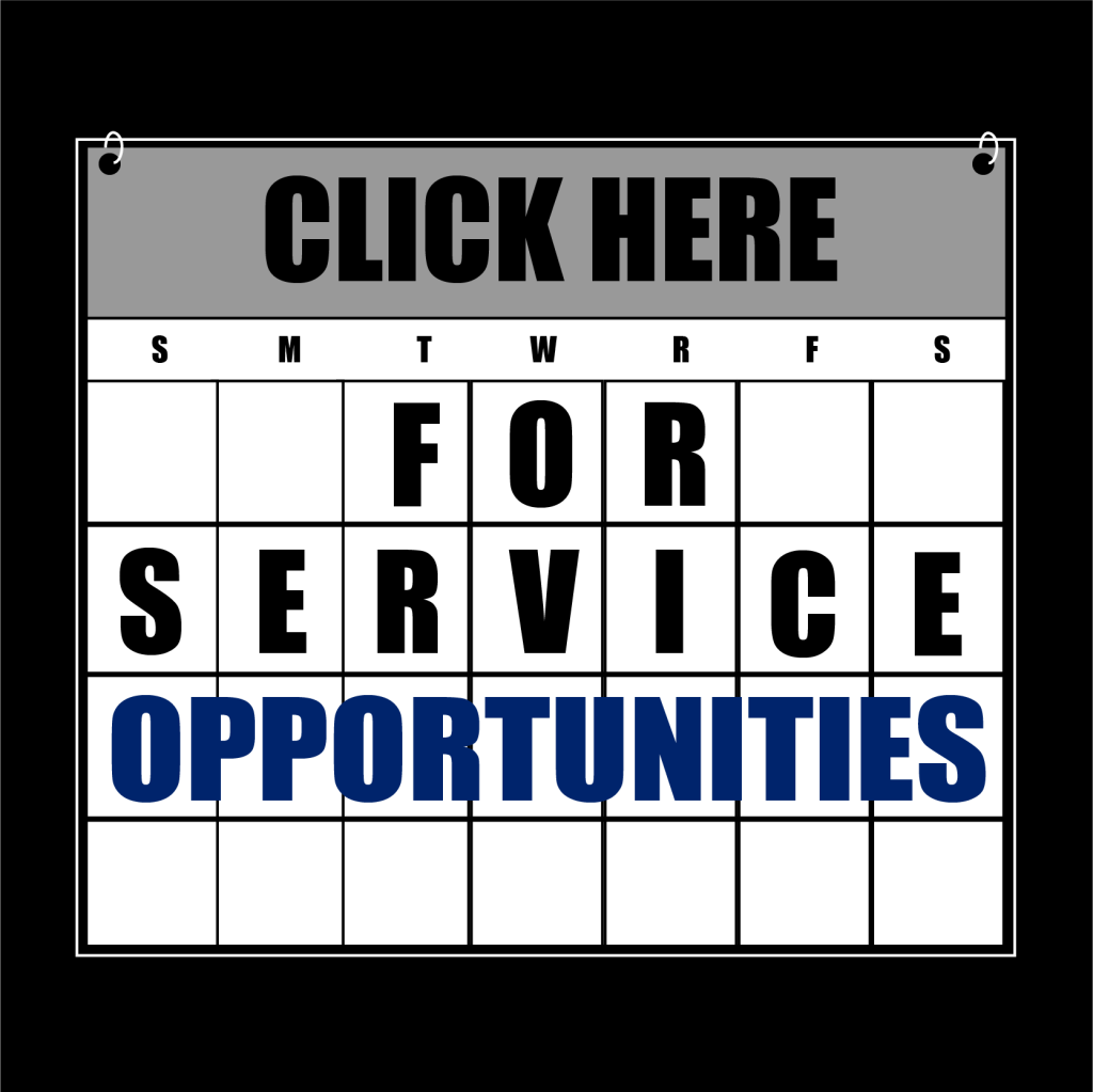 Calendar that says "Click Here for Service Opportunities"
